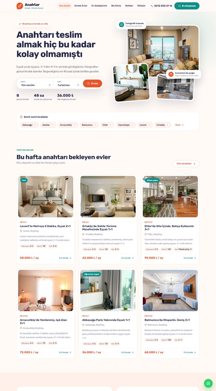 Anahtar – Kiralık Konut Emlak Ofisi Web Sitesi web sitesi tasarımı