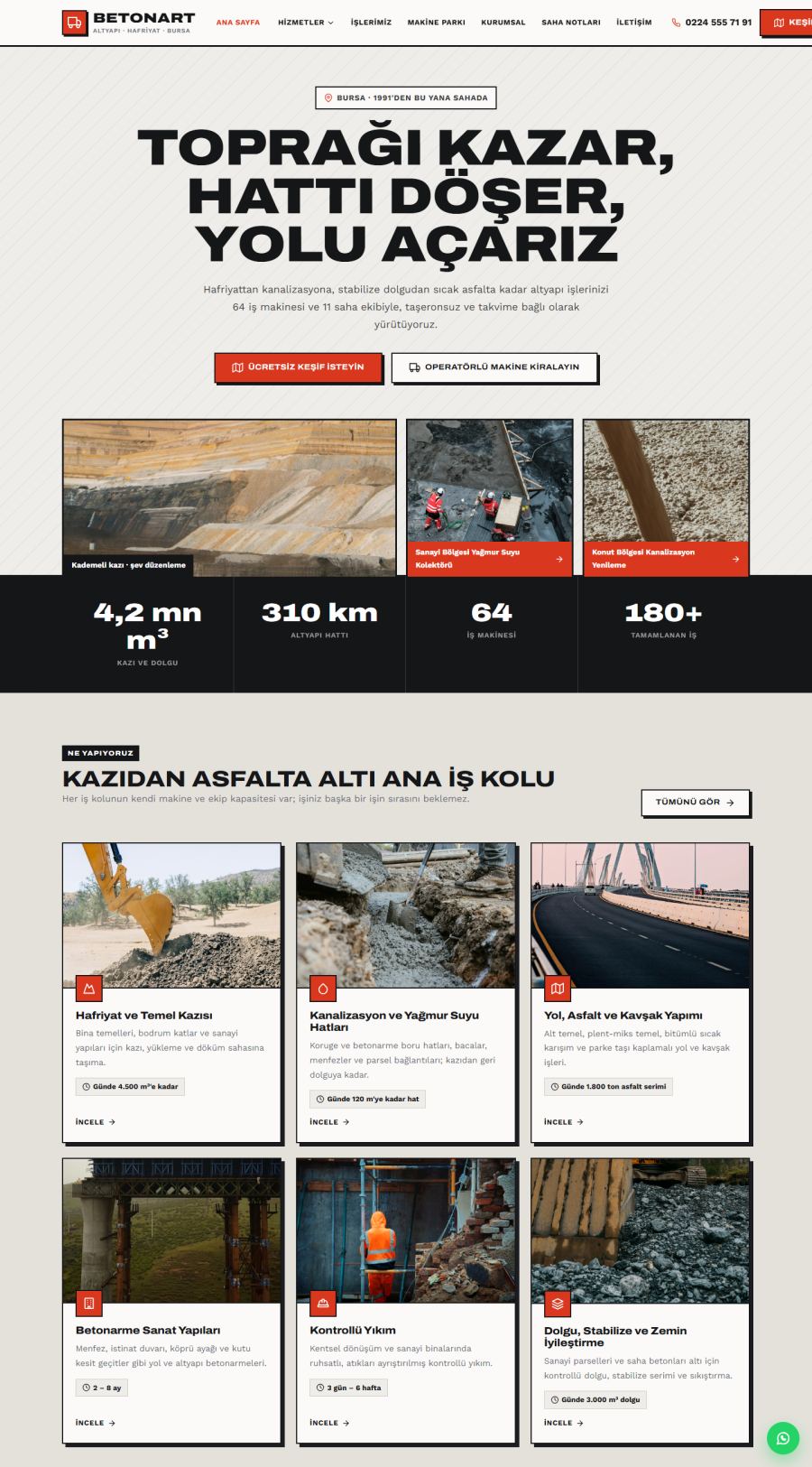 Betonart – Altyapı ve Hafriyat Firması Web Sitesi – web sitesi tasarımı önizleme