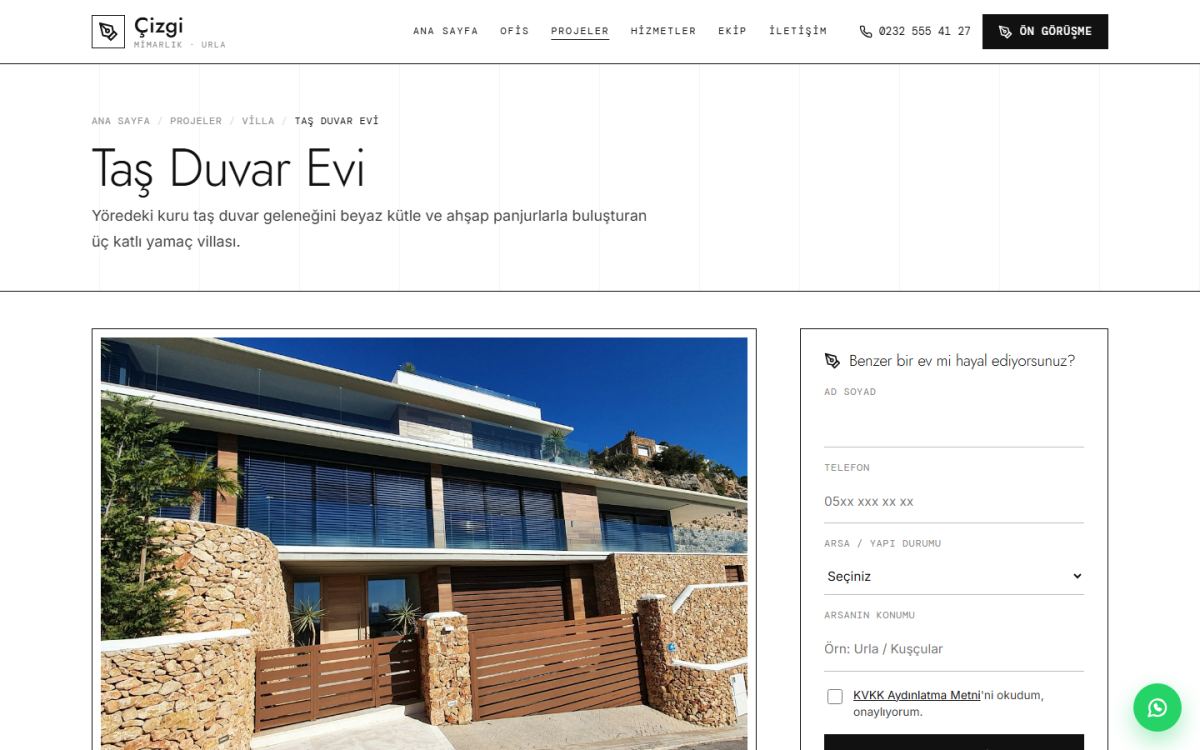 Çizgi – Konut ve Villa Mimarlığı Web Sitesi ekran görüntüsü 3