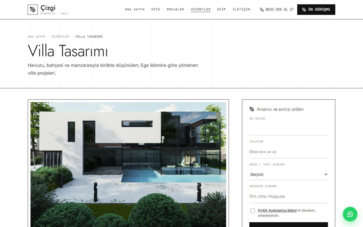 Çizgi – Konut ve Villa Mimarlığı Web Sitesi ekran görüntüsü 4
