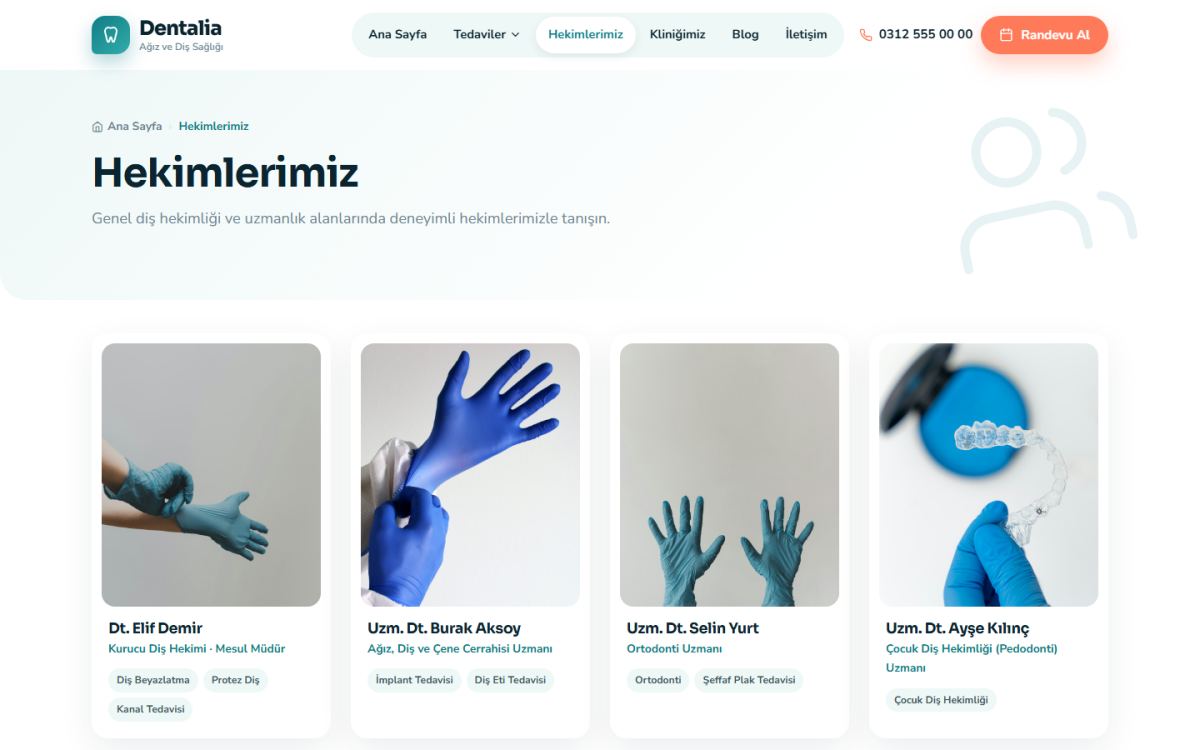 Dentalia – Diş Kliniği & Sağlık Web Sitesi ekran görüntüsü 3