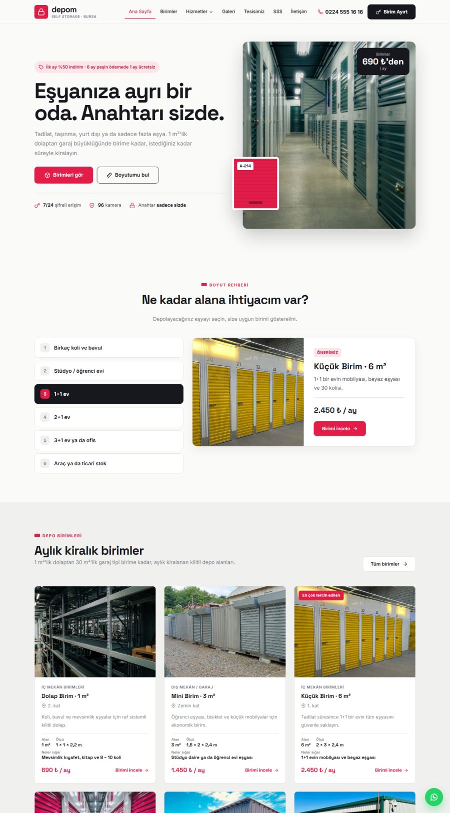 Depom – Eşya Depolama ve Self Storage Web Sitesi – web sitesi tasarımı önizleme