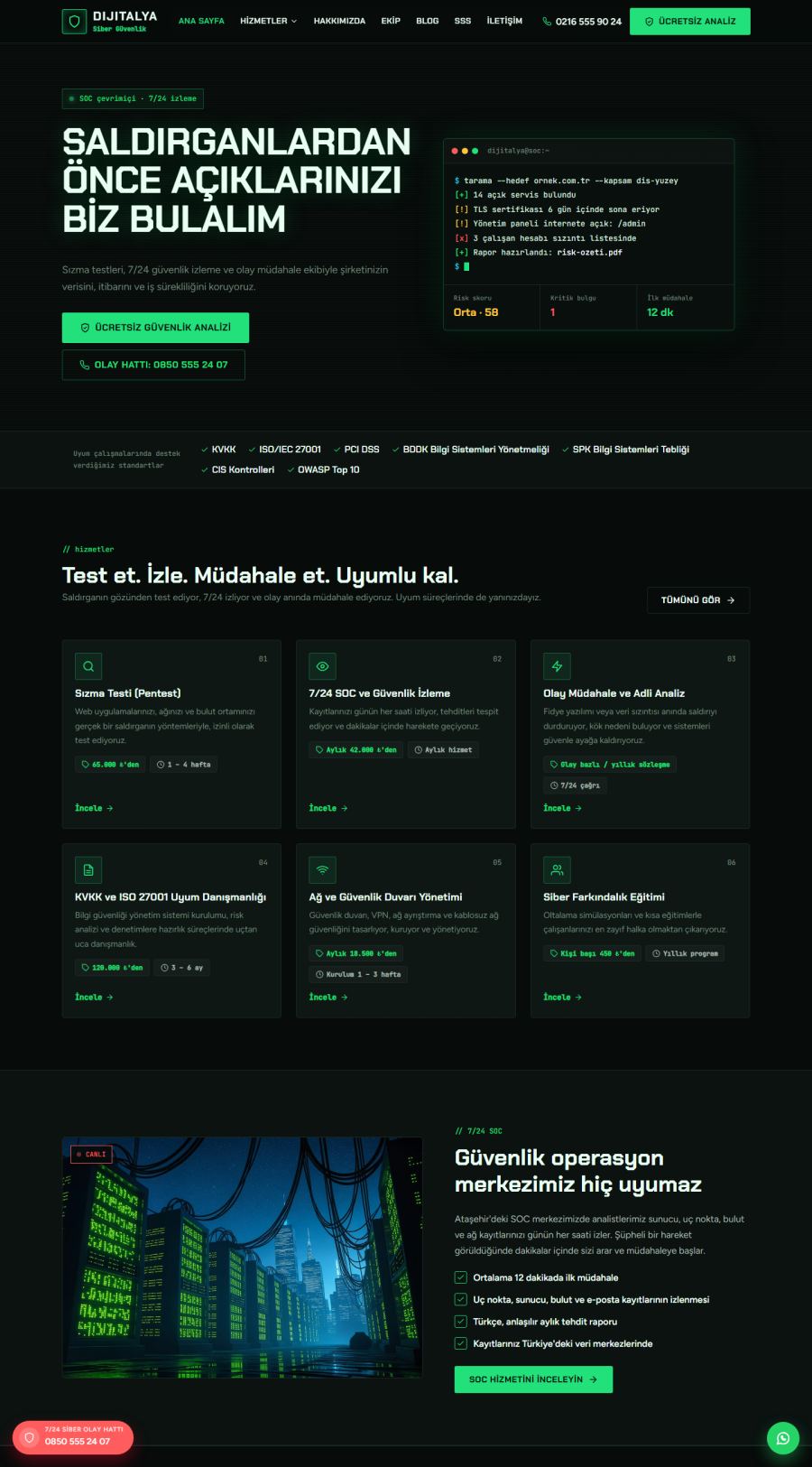 Dijitalya – Siber Güvenlik Şirketi Web Sitesi – web sitesi tasarımı önizleme