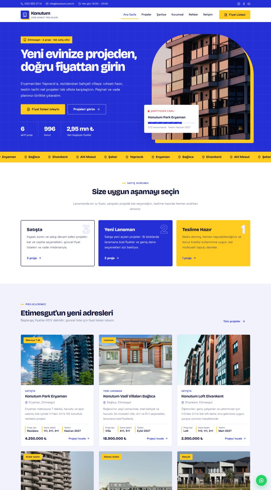 Konutum – Yeni Konut Projeleri Satış Ofisi Web Sitesi – web sitesi tasarımı önizleme
