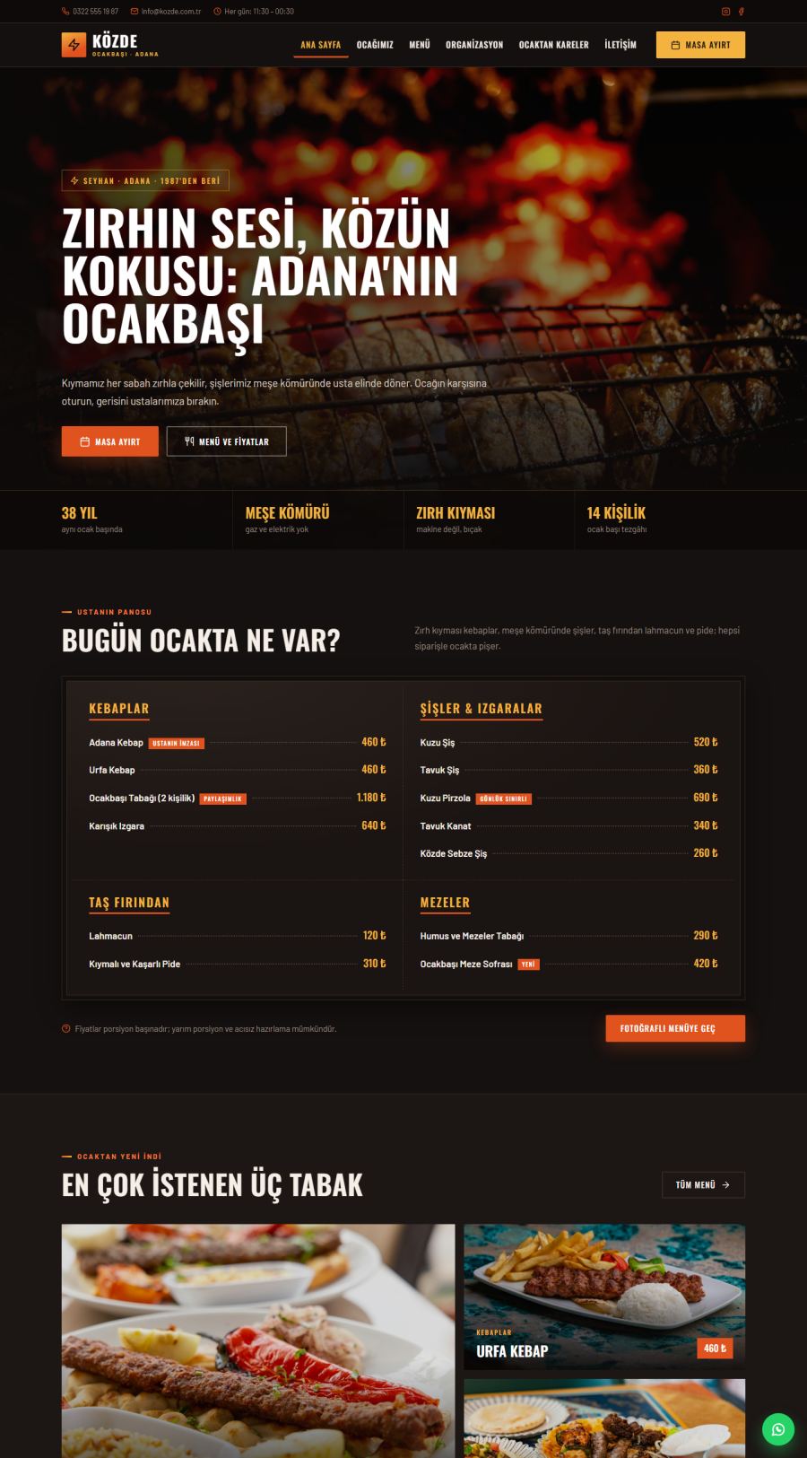Közde – Ocakbaşı ve Kebap Restoranı Web Sitesi – web sitesi tasarımı önizleme