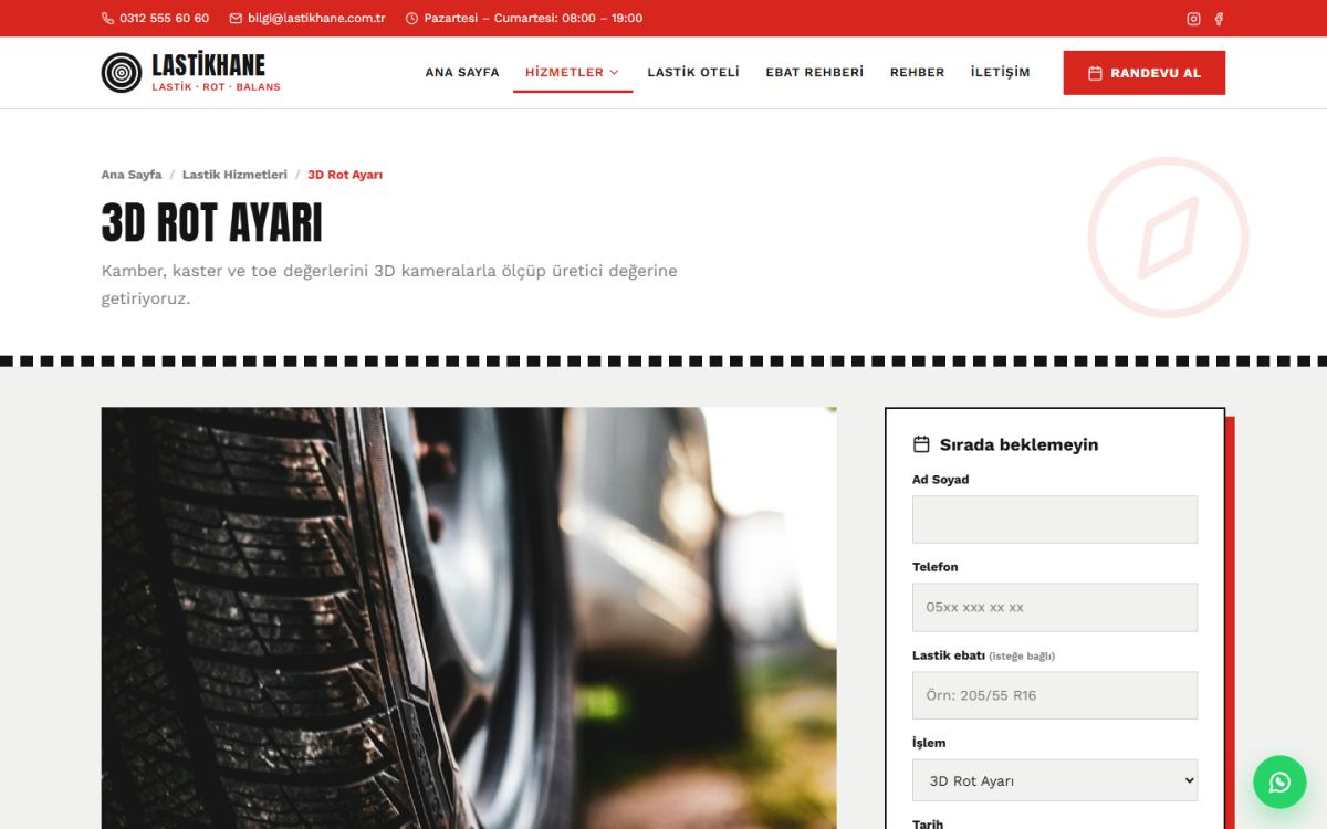 Lastikhane – Lastikçi ve Rot Balans Web Sitesi ekran görüntüsü 2