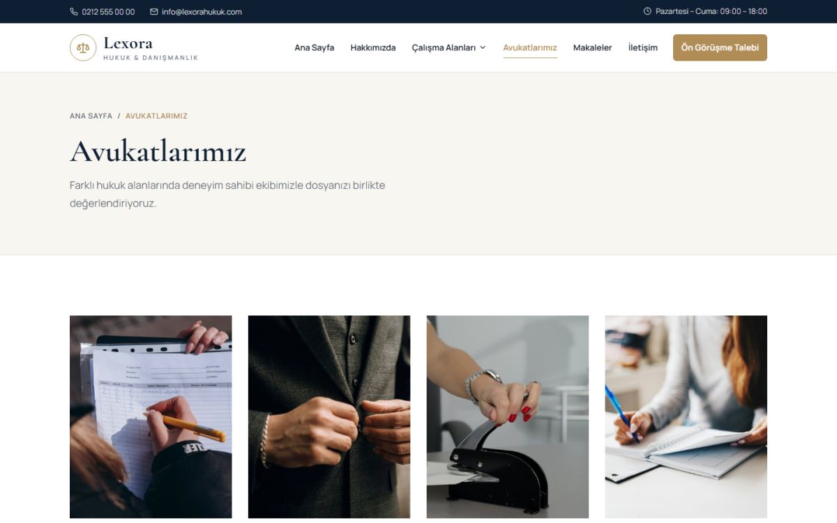 Lexora – Avukat & Hukuk Bürosu Web Sitesi ekran görüntüsü 3