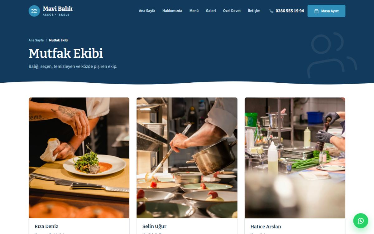 Mavi Balık – Balık Restoranı Web Sitesi ekran görüntüsü 6