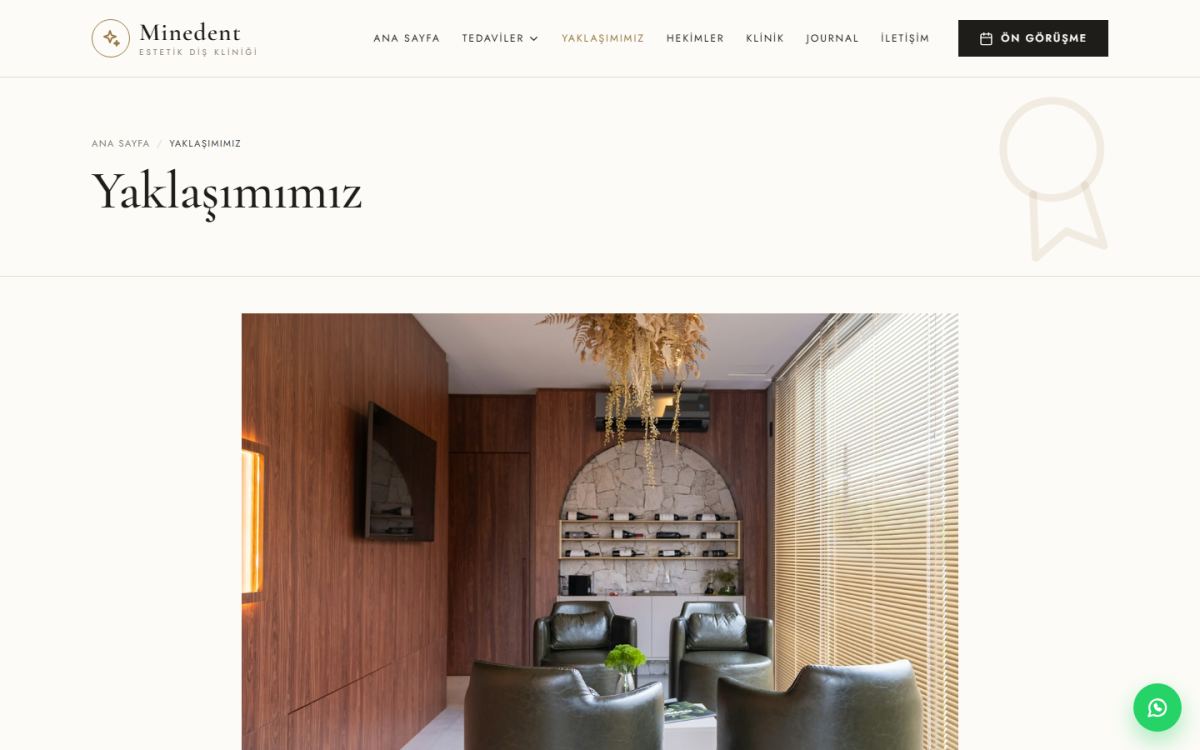 Minedent – Estetik Diş Kliniği Web Sitesi ekran görüntüsü 3