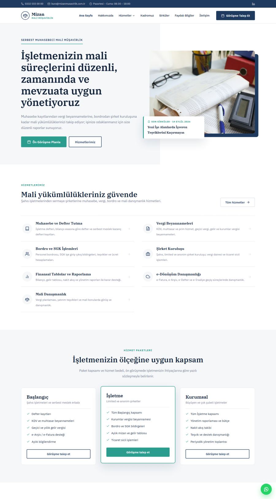 Mizan – Mali Müşavir & Muhasebe Web Sitesi – web sitesi tasarımı önizleme