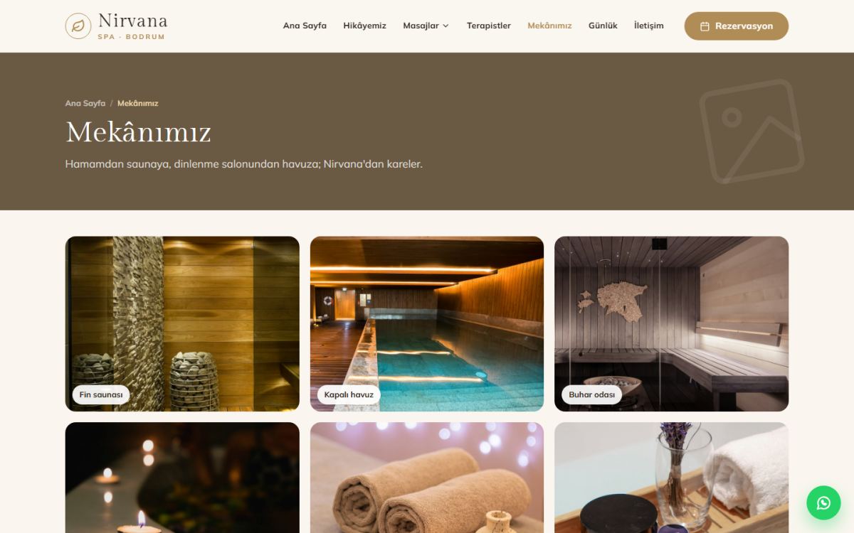 Nirvana – Spa ve Masaj Merkezi Web Sitesi ekran görüntüsü 4