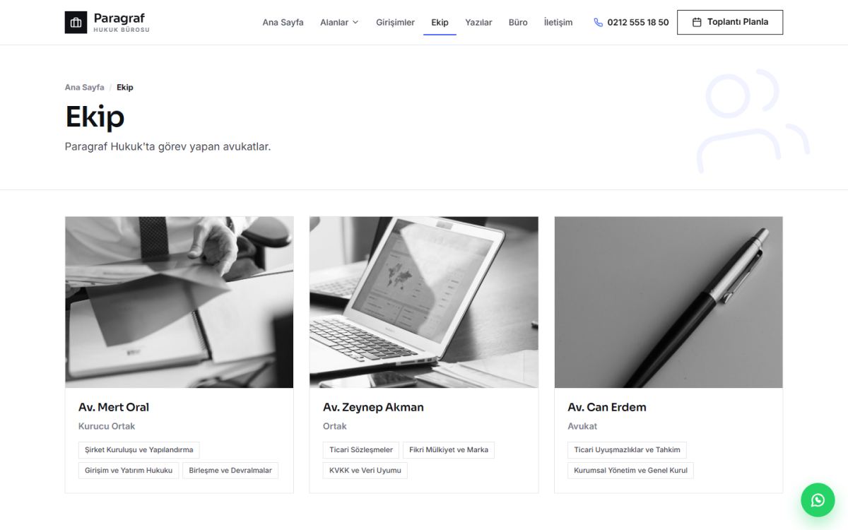 Paragraf – Şirketler Hukuku ve Girişim Avukatı Web Sitesi ekran görüntüsü 4
