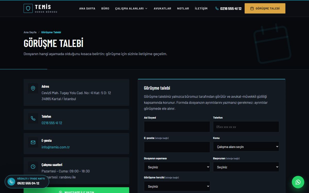Temis – Ceza Avukatı Web Sitesi ekran görüntüsü 5