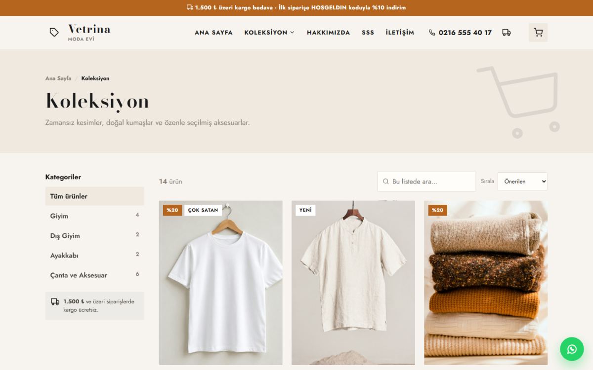Vetrina – Moda ve Giyim E-Ticaret Sitesi ekran görüntüsü 2