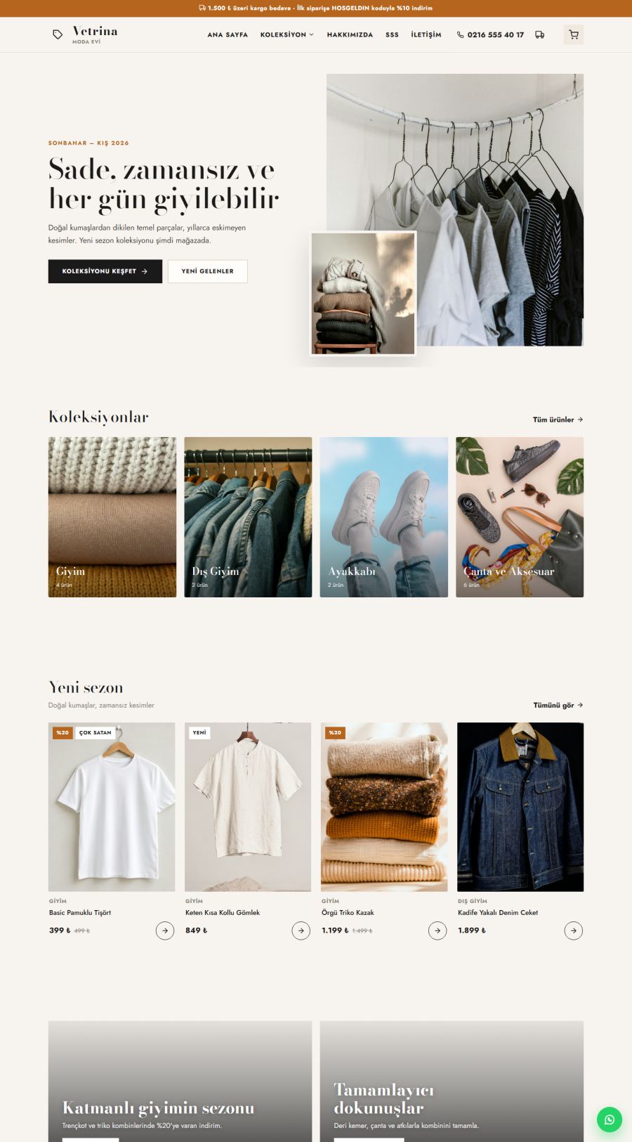 Vetrina – Moda ve Giyim E-Ticaret Sitesi – web sitesi tasarımı önizleme