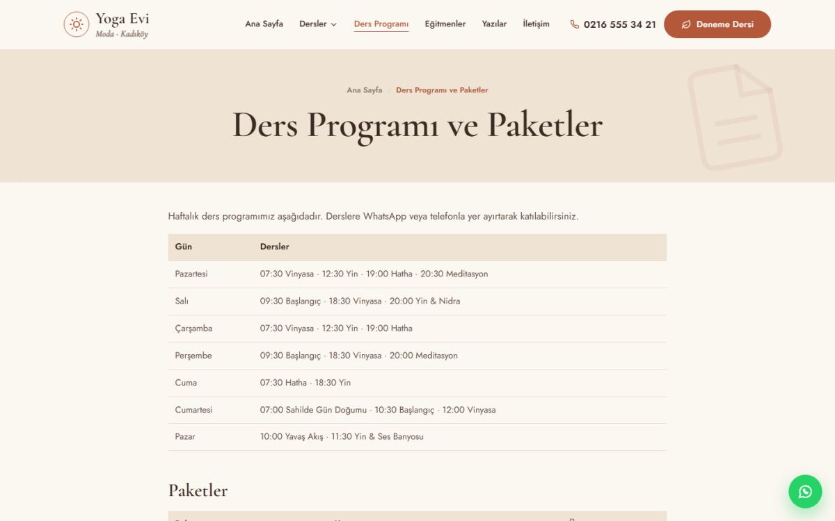 Yoga Evi – Yoga & Meditasyon Stüdyosu Web Sitesi ekran görüntüsü 3